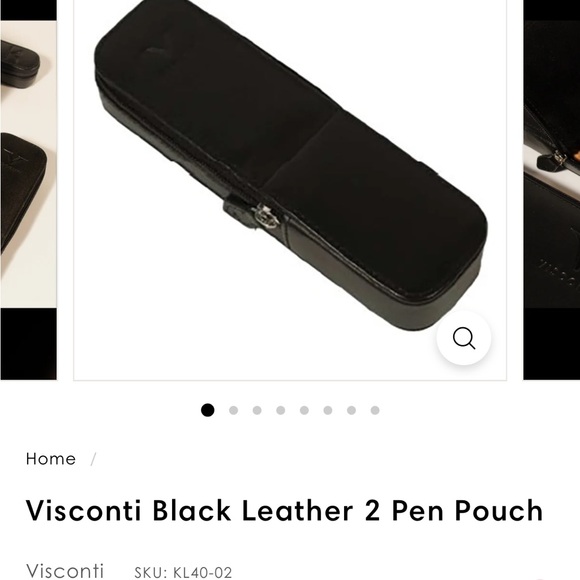 Visconti Black Leather Pen Case - Picture 5 of 6